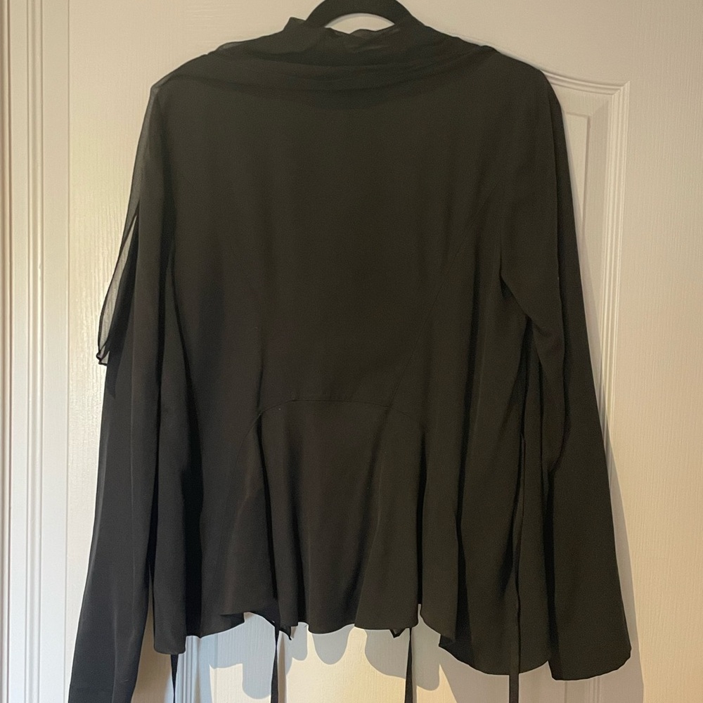 New With Tags Elie Tahari Black Draped Cardigan Jacket - medium - Picture 6 of 7